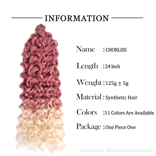 Wholesale Best Selling 24 Inches Ombre Light Color Wavy Bulk Cambodian Hair Crochet Braids Synthetic Braiding Hair Extensions